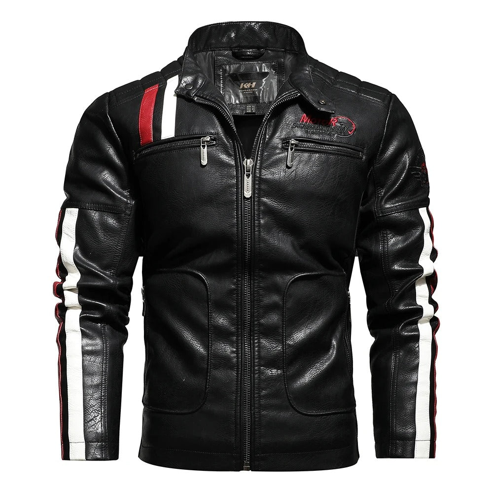 Fitzi | Herren-Motorradjacke mit Vintage-Stickerei