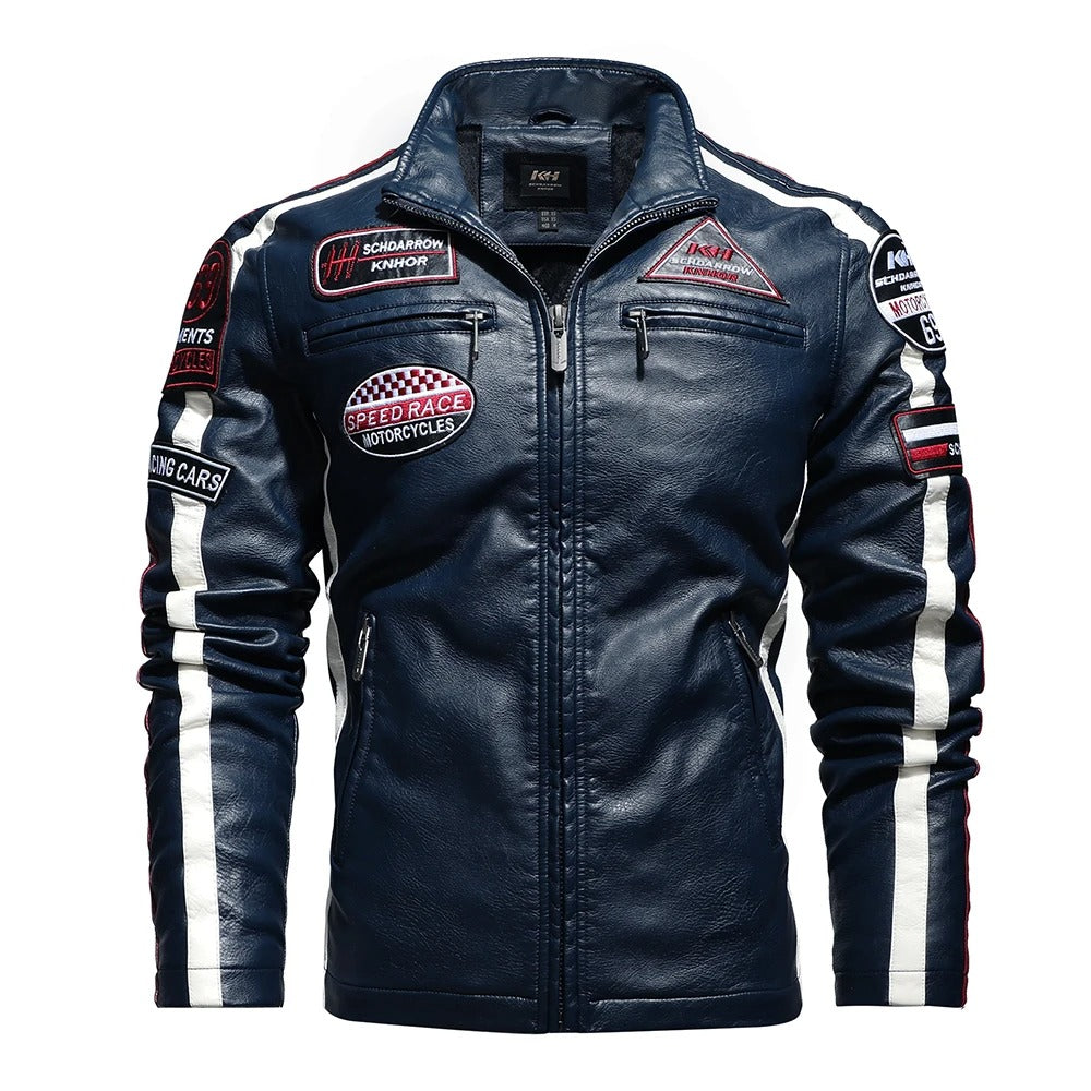 Fitzi | Herren-Motorradjacke mit Vintage-Stickerei
