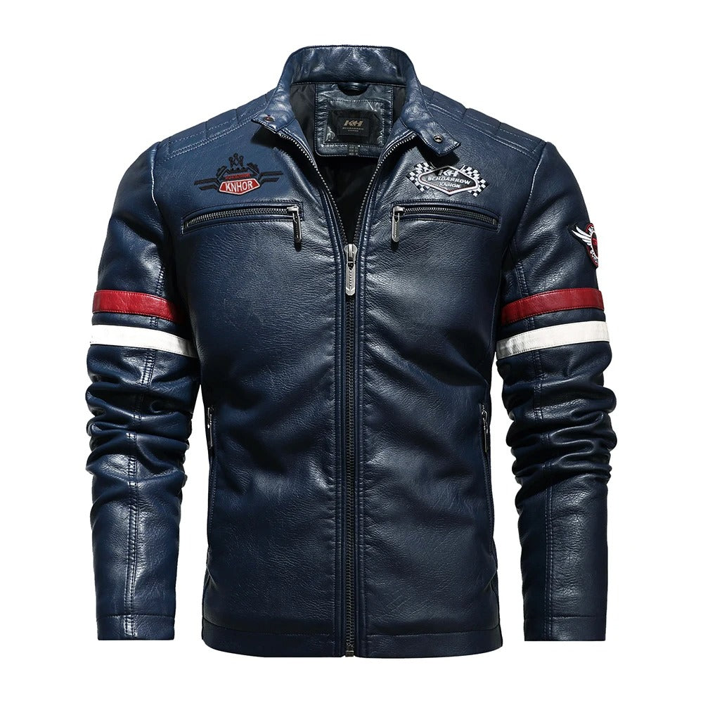 Fitzi | Herren-Motorradjacke mit Vintage-Stickerei