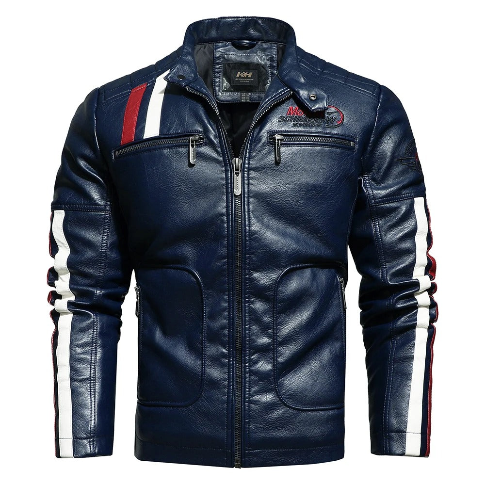 Fitzi | Herren-Motorradjacke mit Vintage-Stickerei