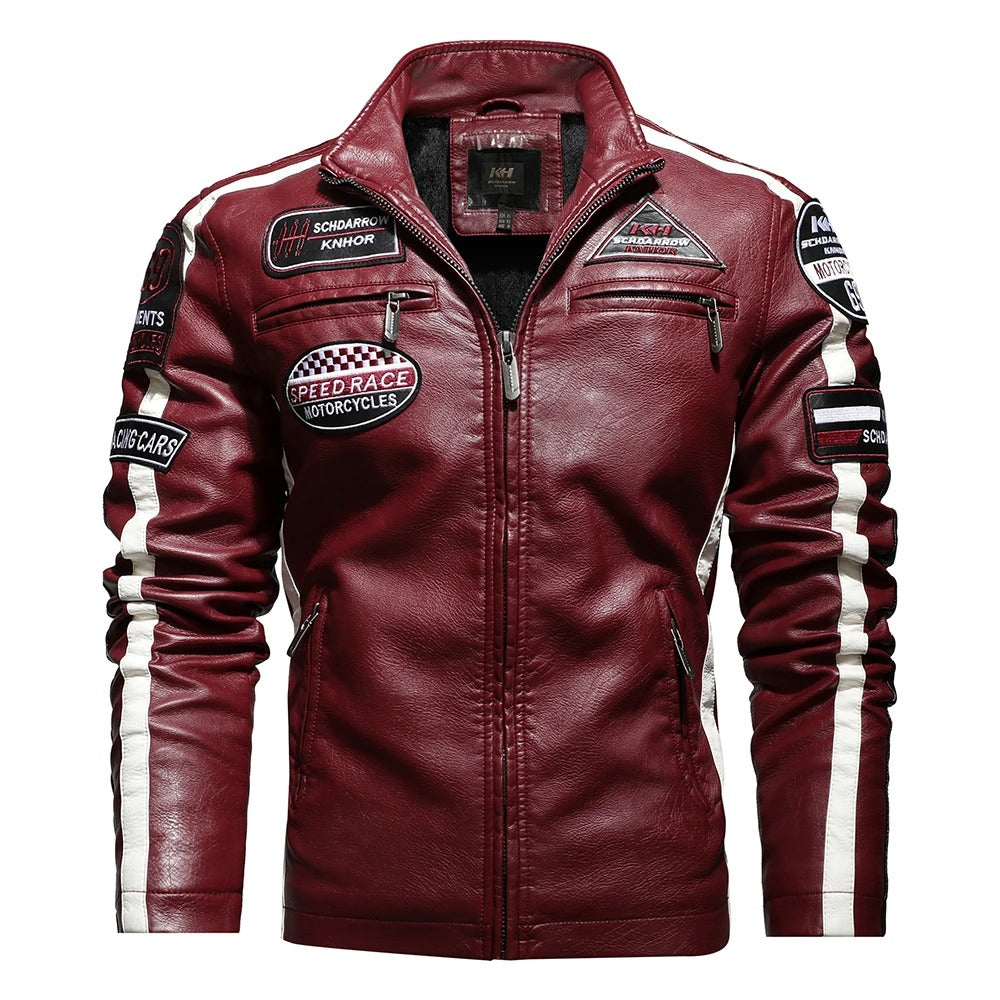 Fitzi | Herren-Motorradjacke mit Vintage-Stickerei