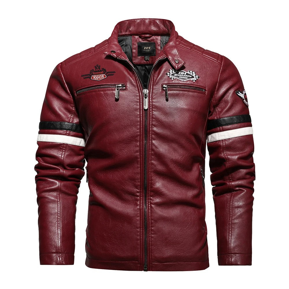 Fitzi | Herren-Motorradjacke mit Vintage-Stickerei