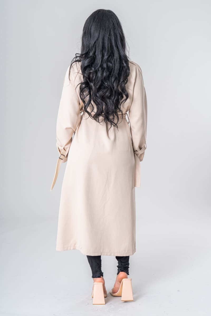 Gurina | Eleganter Trenchcoat Beige mit Gürtel