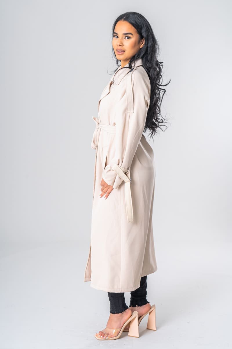 Gurina | Eleganter Trenchcoat Beige mit Gürtel