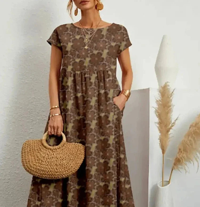 Maraiah | Braunes Blumenkleid