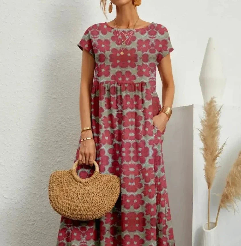 Maraiah | Braunes Blumenkleid