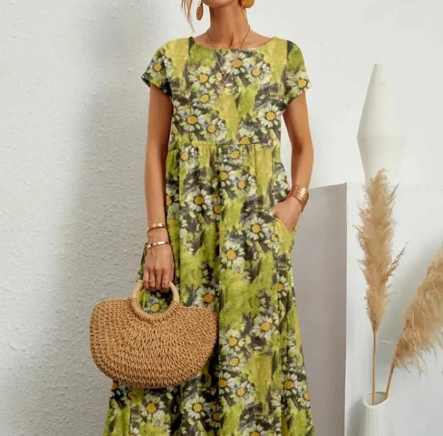 Maraiah | Braunes Blumenkleid