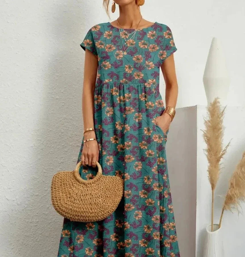 Maraiah | Braunes Blumenkleid