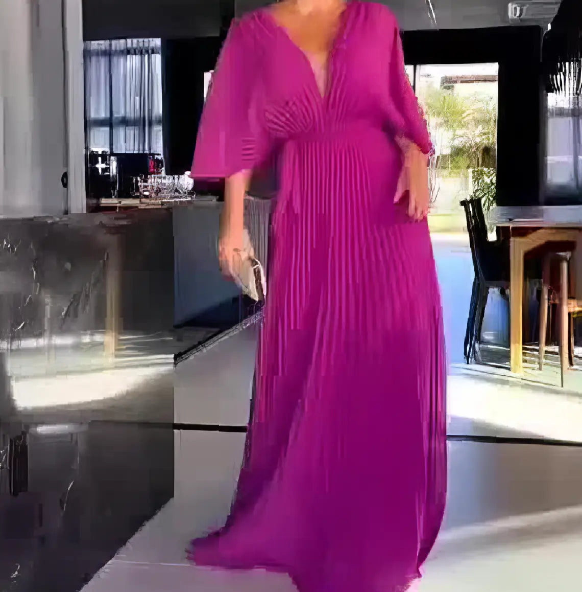 Mylah  | Schwebendes geripptes Maxikleid